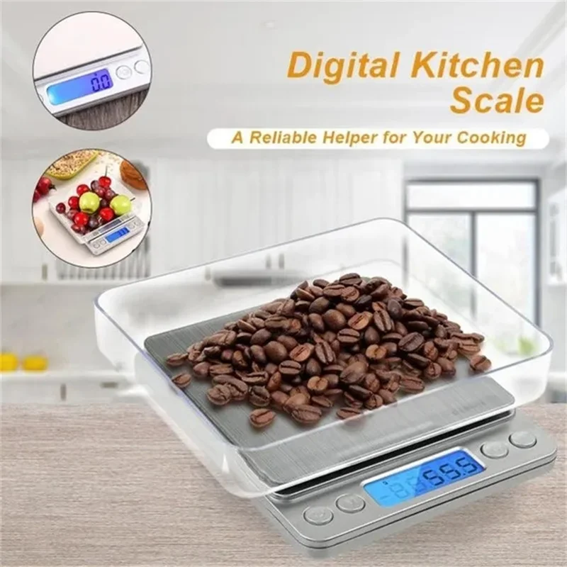 Mini Pocket Scale, 1kg x 0.01g Accuracy, Gram Scale Small Digital Kitchen  Scale for Baking, Jewelry, Herbs, Seasoning,Tare Function, 2 Trays Included  