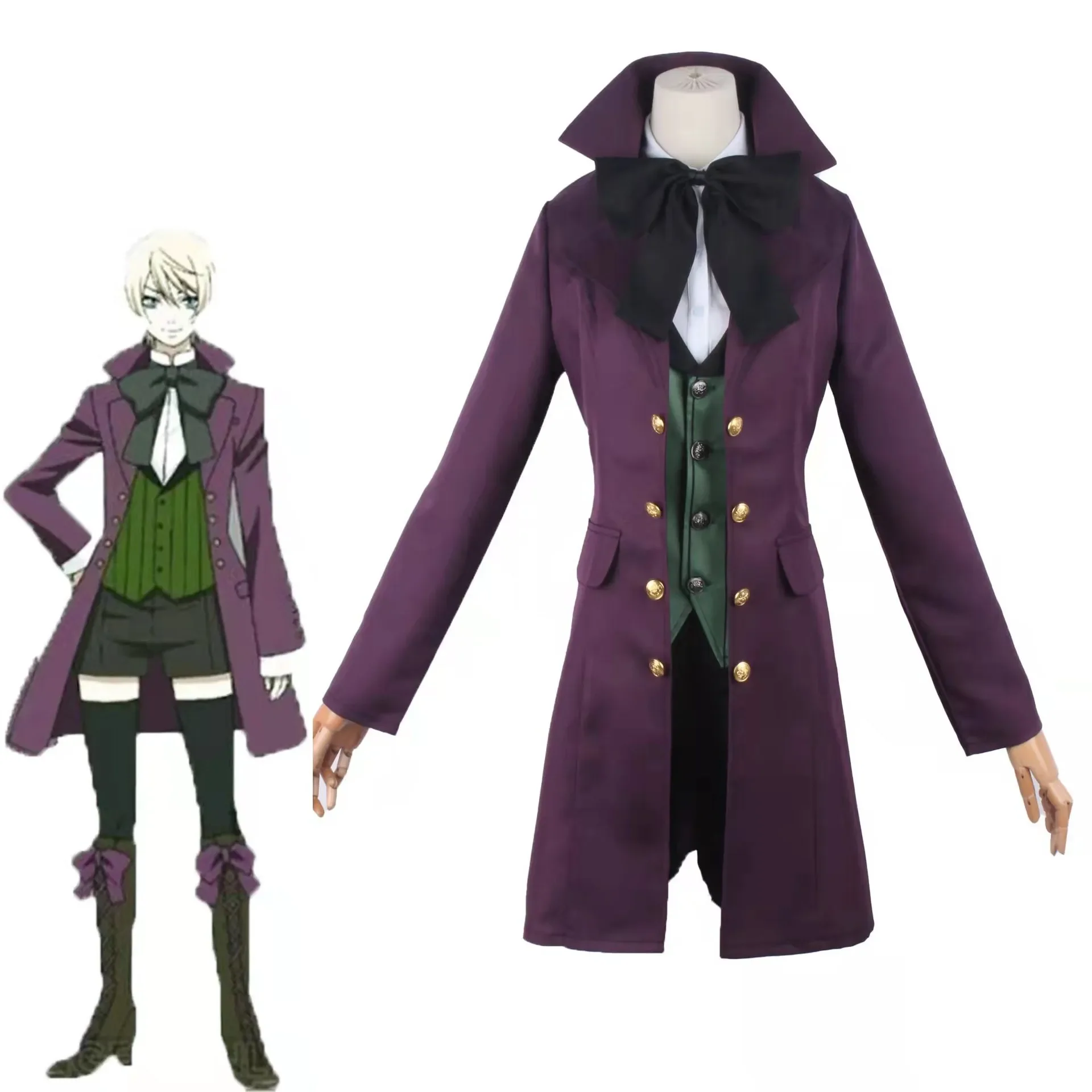 

Anime Black Butler Alois Trancy Cosplay Costume Wig Formula Clothes Halloween Adult Man Woman Suit Coat Pants Shirt Tie Vest
