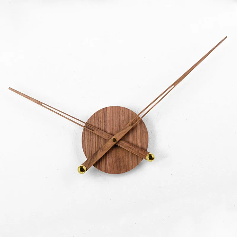 DIY Walnut Large Pointer Spain Large Wall Clock Mechanism with Needles Silent Quartz Movement Solid Wood Pointer Torque