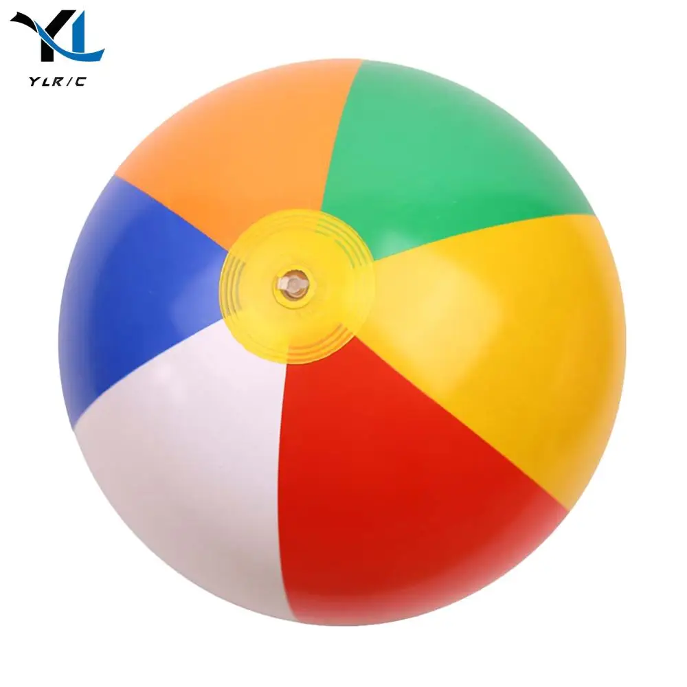 Inflatable Beach Ball Party Water Game Balloon Fun Play Beachball Game Beach Pool Party Toy Rainbow Color for Age 3+ Boys Girls