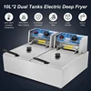 Commercial 20L Electric Deep Fryer Double Thickened Stainless steel Oil Tank Detachable Thermostatic Temperature adjustable EU 5