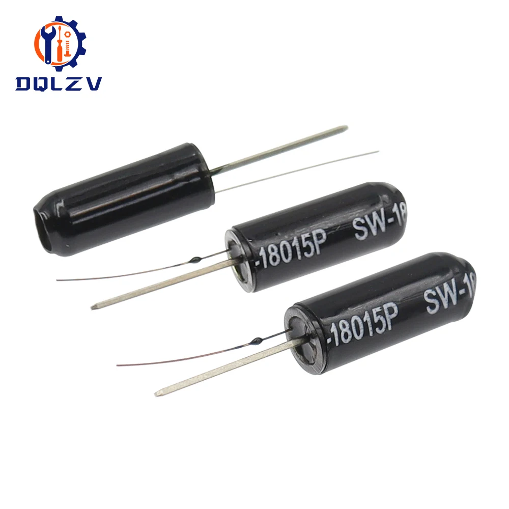 SW-18015P 12V Zwart Zeer Trillingsschakelaar Bal Kantelbare Dubbele Kralenveer Sensor Sw18015