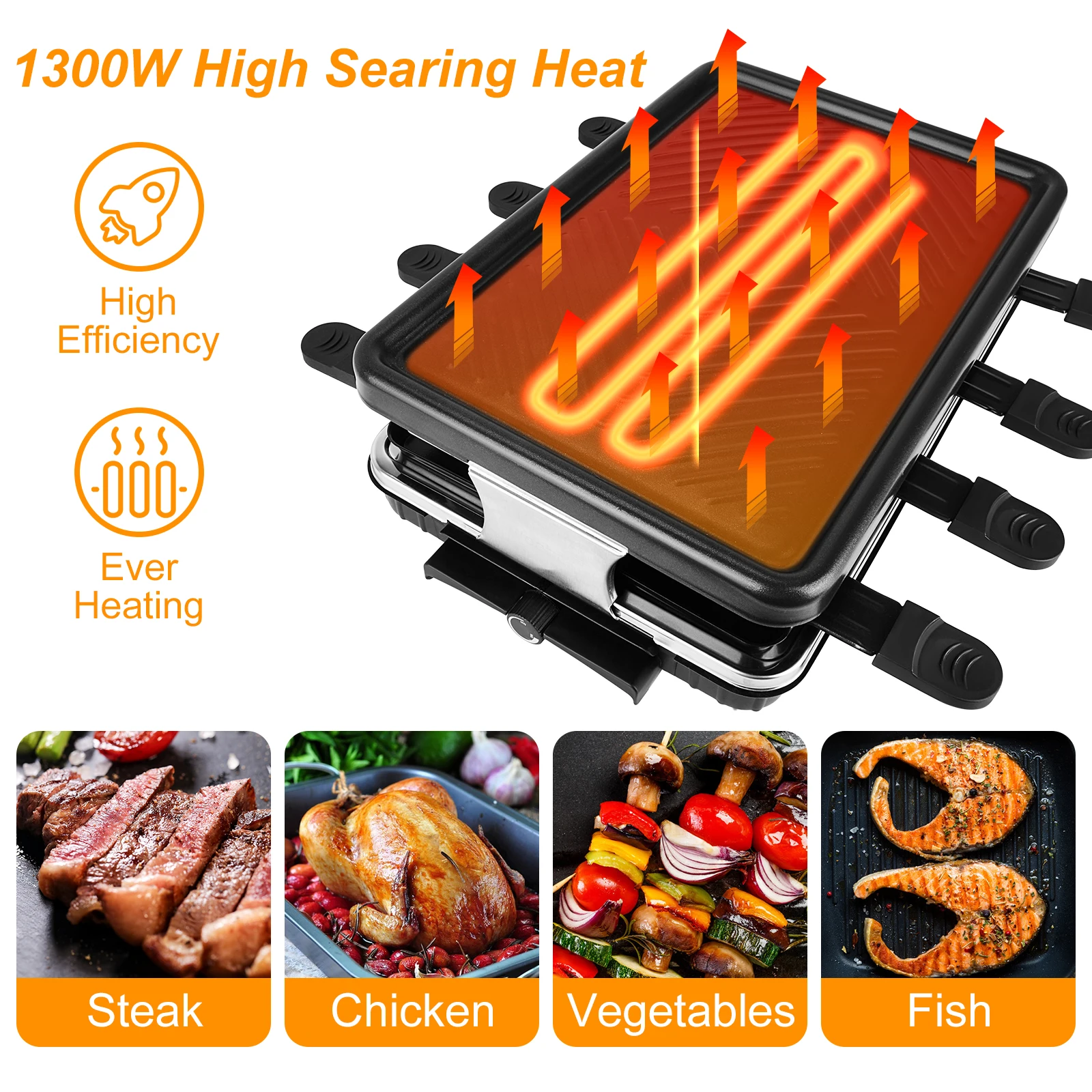 Electric Indoor outdoor Grill Portable Smokeless Non Stick Cooking BBQ  Griddle