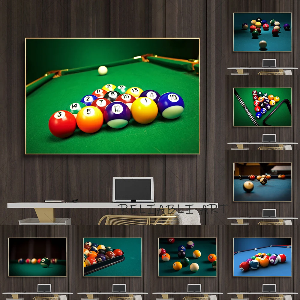 Винтажные картины на стену бильярда снукер Картина холсте настенное искусство