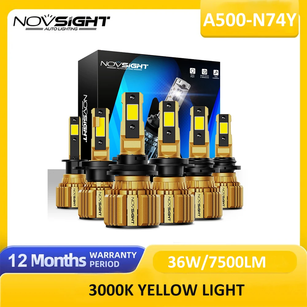 LED Car Lights LED Lights LED Bulbs LED Headlights LED Car Headlights NOVSIGHT H11 LED Headlights For Car LED H7 H1 9005 HB3 9006 HB4 With Fan 12V Auto Headlamp Light Bulbs 3000K 36W 7500LM