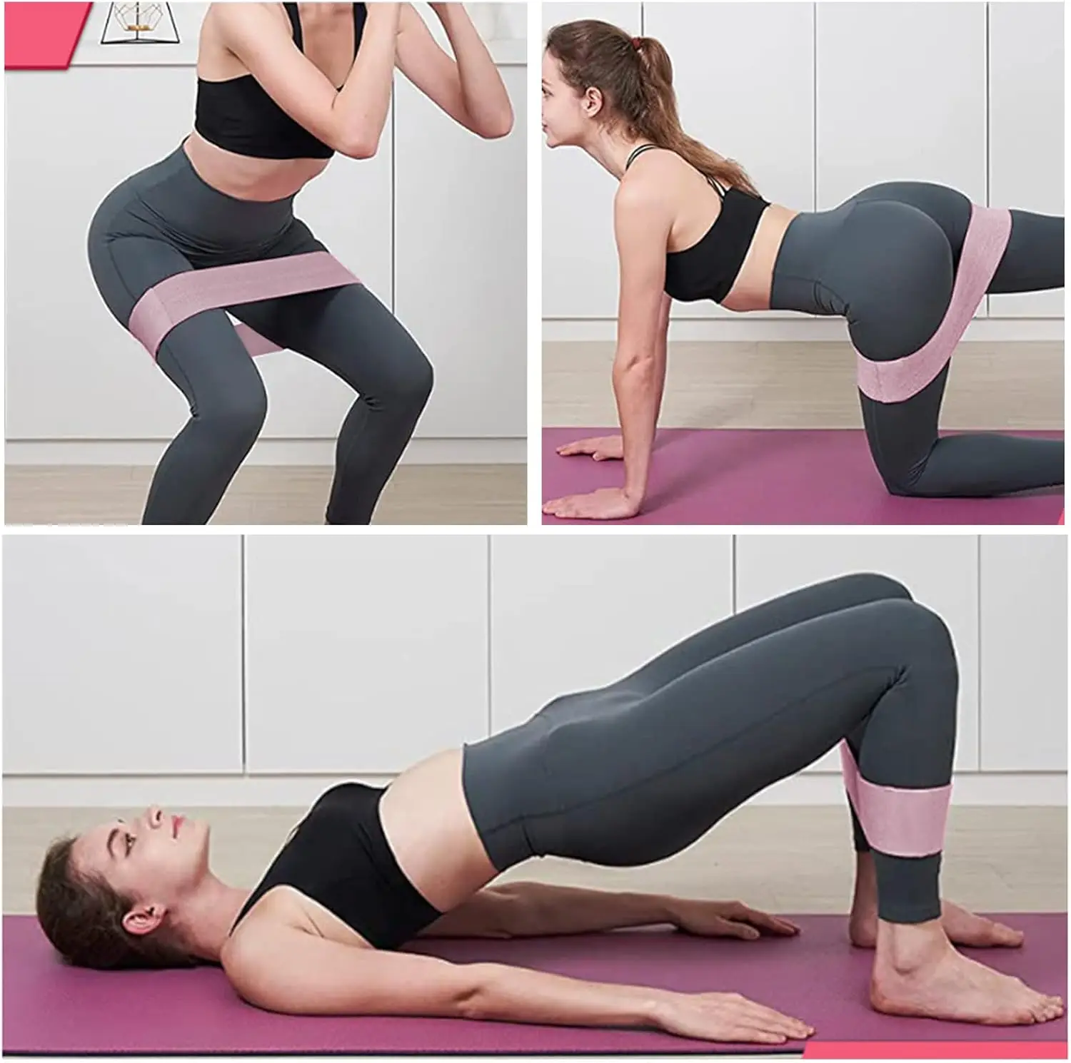 Anti-Slip Elastic Booty Bands for Fitness and Yoga Workouts