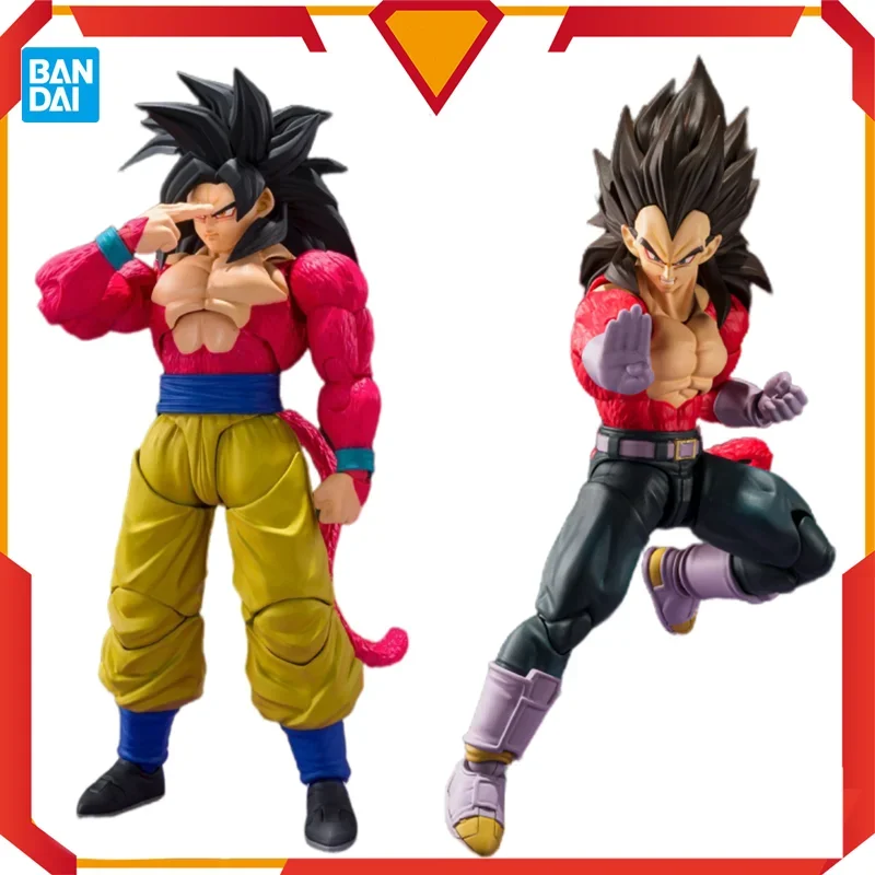 

In Stock Bandai Original SHF Anime Dragon Ball GT Super Four Son Goku Vegeta Joint Movable Figure Collectible Model Toys