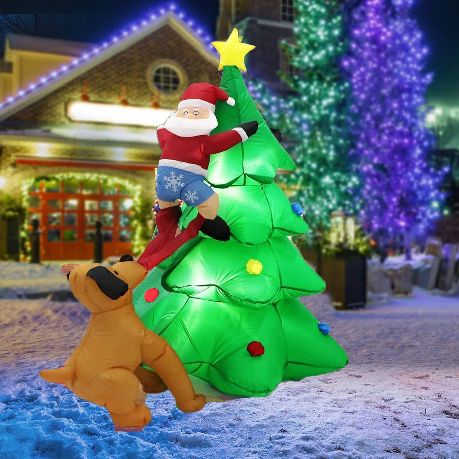  inflável árvore de natal boneca luz da noite feliz natal decoração  para casa ao ar livre jardim festa ornamentos adereços brilhantes| | -  AliExpress