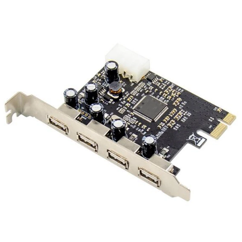 

4 Port USB 2.0 PCI-E Desktop Expansion Card 480Mbps Support USB1.1 Device Card MCS9990 for Windows 7/XP