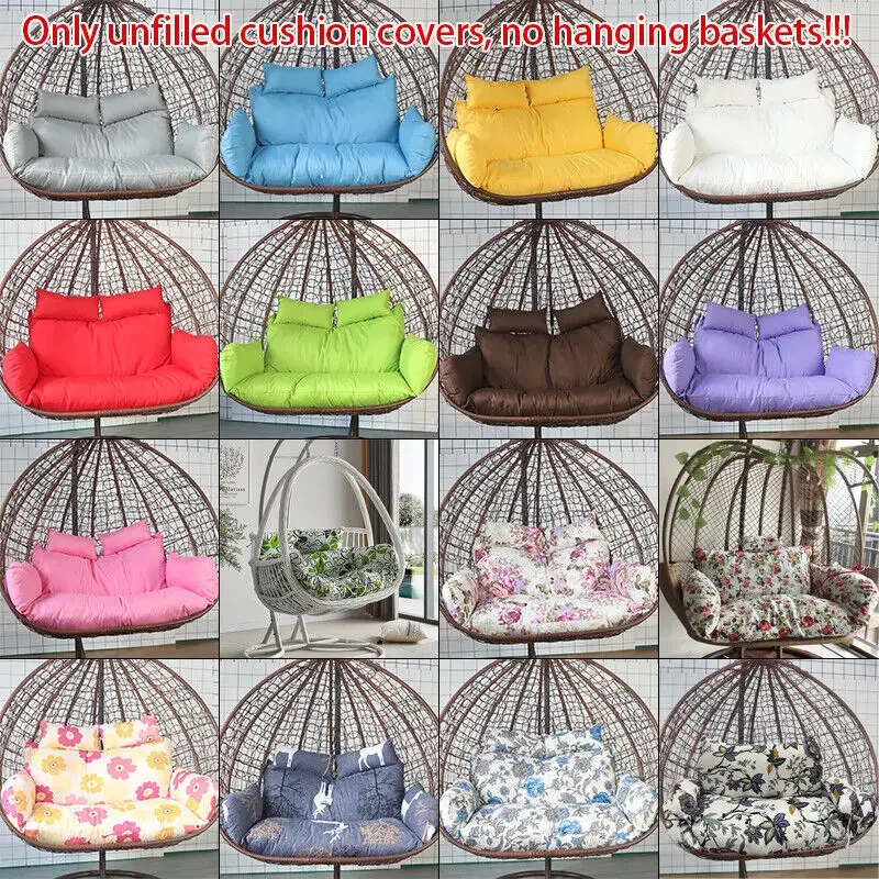Unstuffed Double Hanging Swing Egg Chair Cushion Cover Hanging