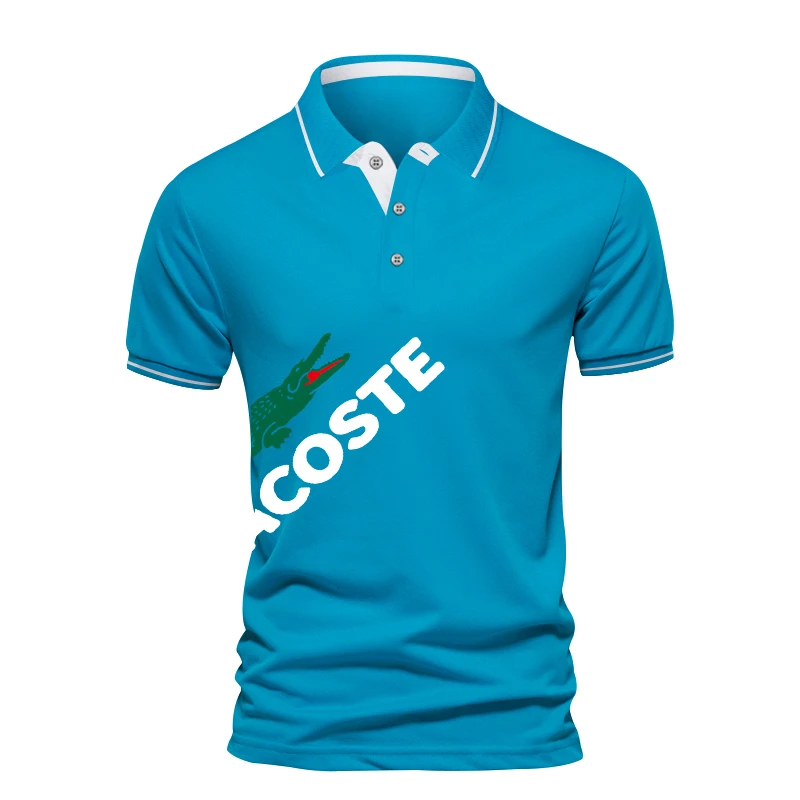 

Summer New Men's Casual Slim Breathable Short Sleeve Tops Trendy Polo Shirt Designer Fashion High Quality Lapel Polos