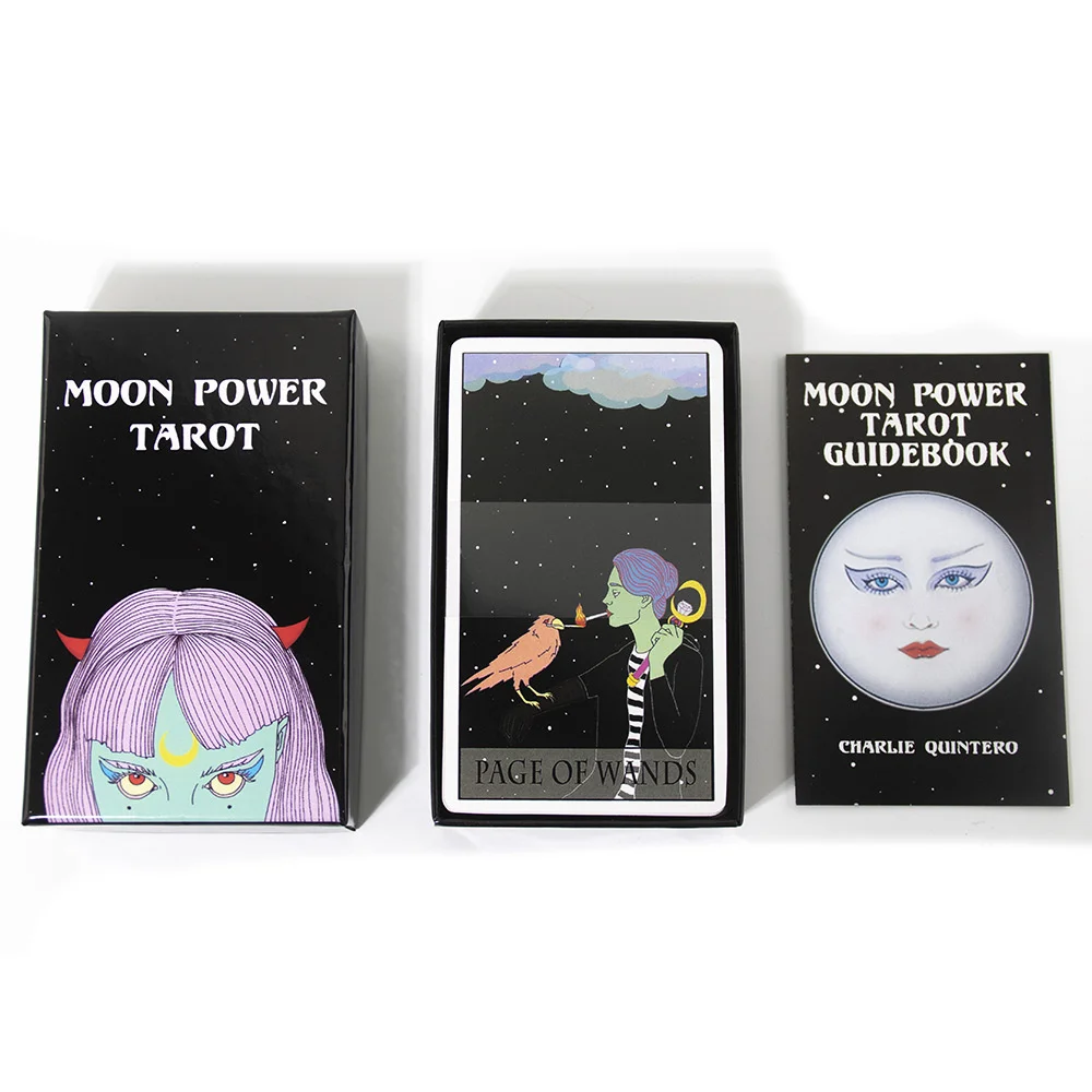 

78pcs Witch Tarot Deck Set with Guidebook 78 Card Deck with Guidebook Home Family Entertainment Games Cards for Girls Gift