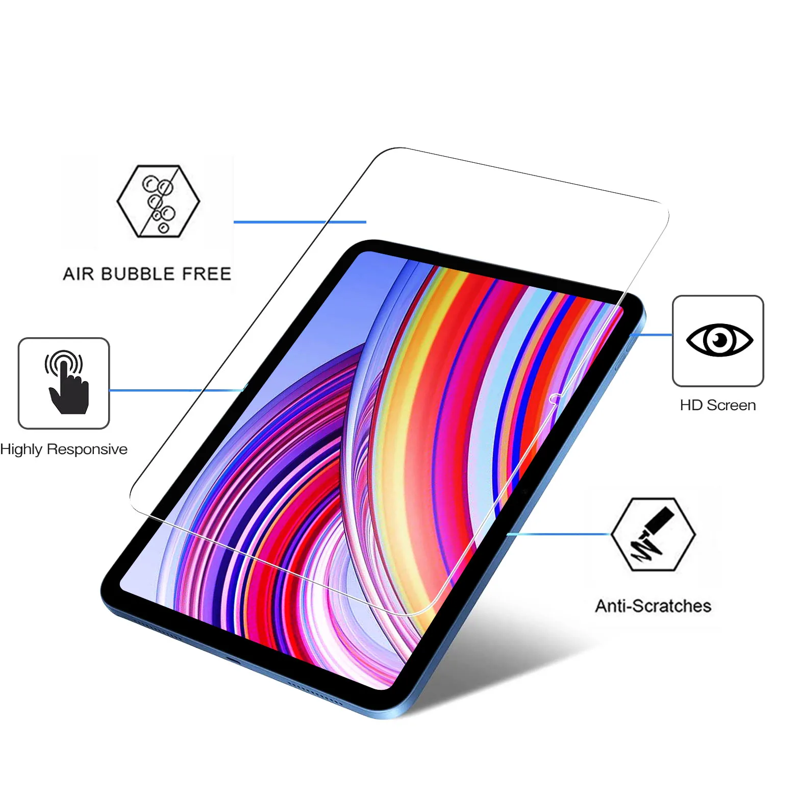 2 Pieces HD Scratch Proof Screen Protector Tempered Glass For Xiaomi Redmi Pad Pro 2024 12.1-inch Bubble Free Tablet Film 2