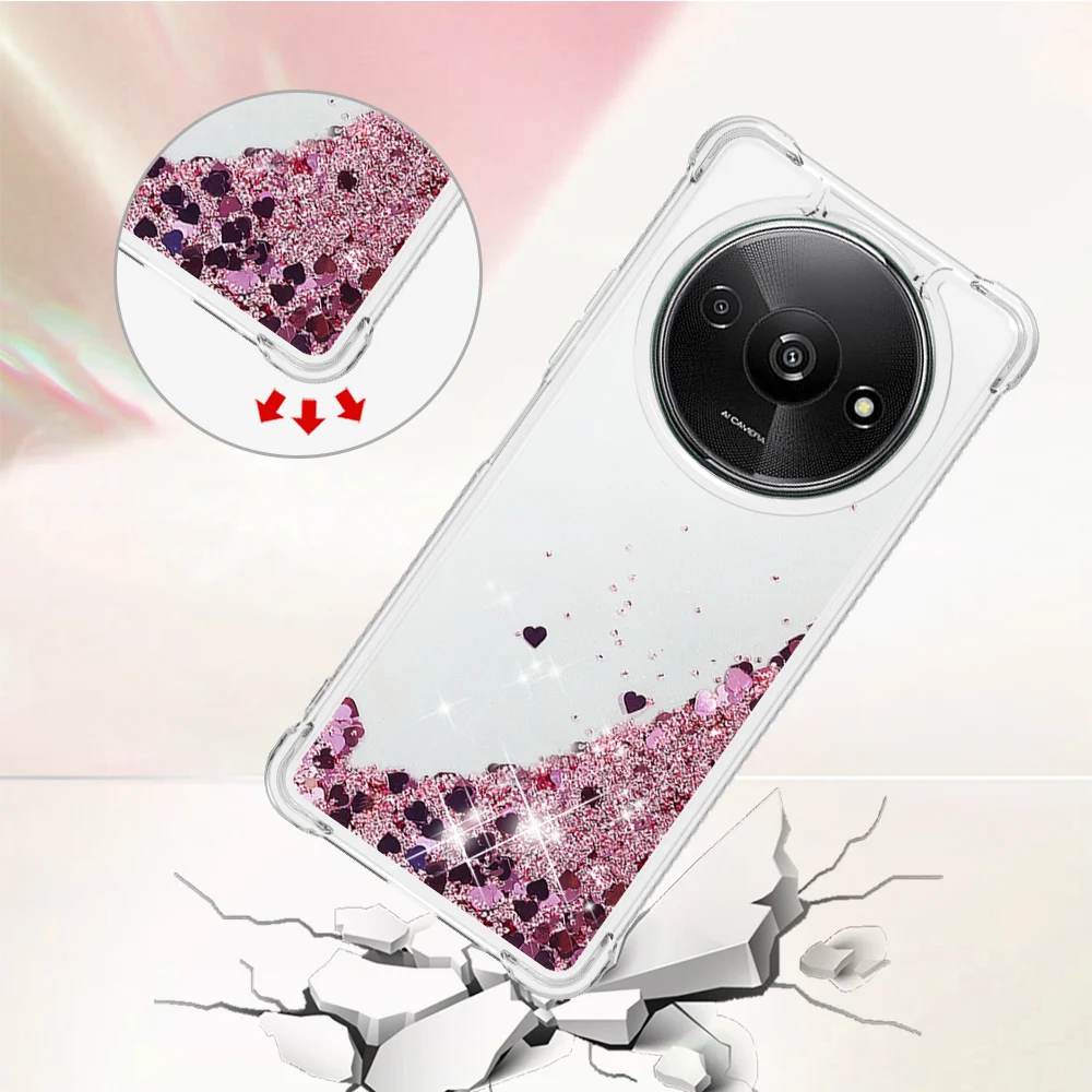 Bling Glitter Liquid Silicone Shockproof Quicksand Phone Case