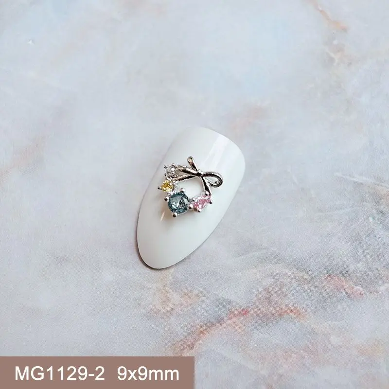 10 teile/los Silber Bogen Mond Stern Quaste Zirkon Kristalle Metall Nägel Schmuck Dekorationen Nail Art Zubehör Charms Teile Lieferungen – Detail 28