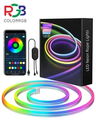 Vibrant LED Neon RGB Rope Light - 10M Flexible Strip with Music Sync and App Control - 4 m (RGB)