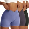 3 Pieces Women Solid Peach Hip Sports Pants High Elastic Breathable Running Biker High Waist Yoga Scrunch Butt Shorts for Women 1
