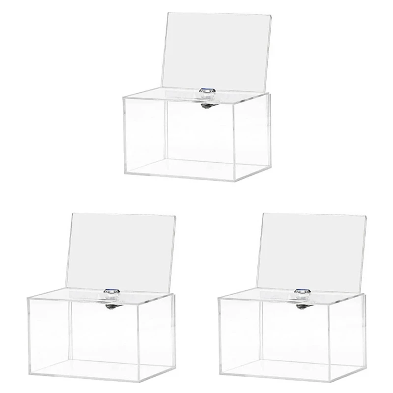 

3X Acrylic Donation Box - Box For Voting, Charity, Polls, Surveys, Sweepstakes, Contests, Advice, Tips, Reviews