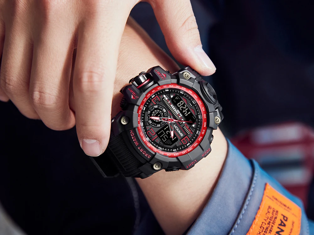 SANDA Fashion Mens Watches LED Sport Waterproof Watches Mens Top Luxury Brand Digital Male Quartz Wrist Watch Relogio Masculino