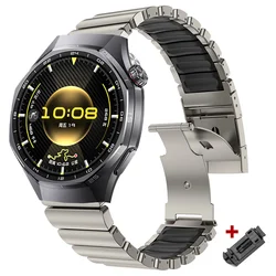 Luxury Titanium Rubber Strap - Premium Metal Sport Band for HUAWEIWatch GT4 46mm (Ti - B)