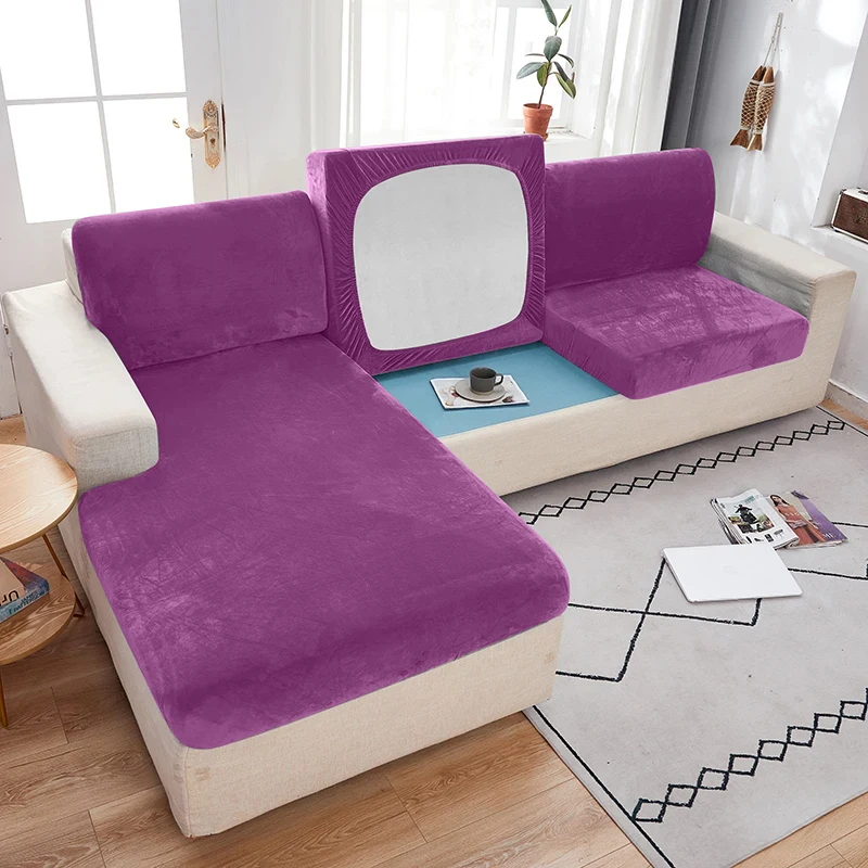 Luxurious Velvet Sofa Seat Cover - Soft, Elastic Slipcover & Furniture Protector