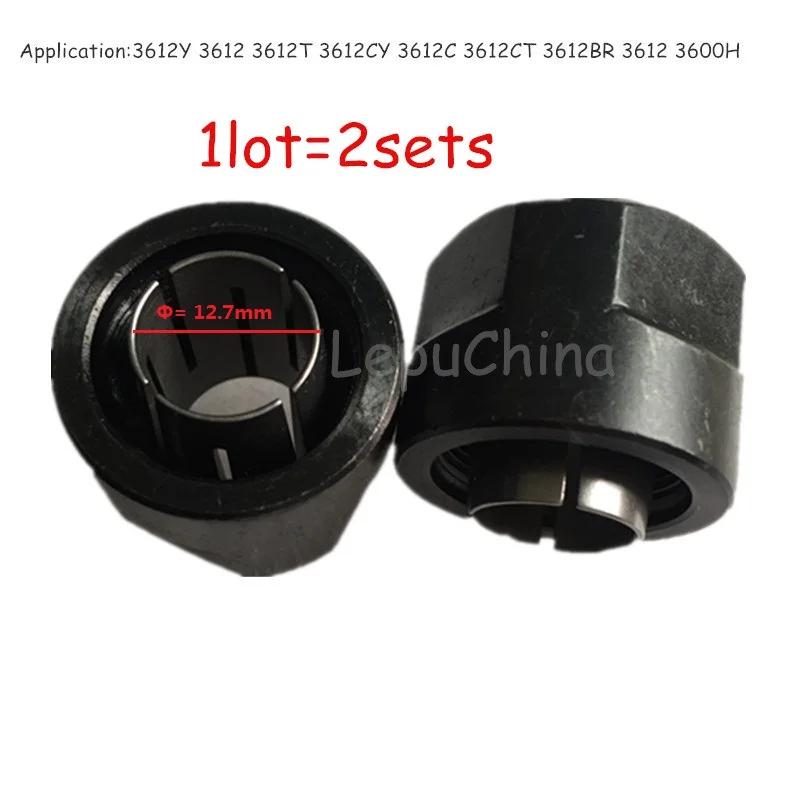 

2sets Router Collet Cone Nut Replacement for MAKITA 3612Y 3612 3612T 3612CY 3612C 3612CT 3612BR 3612 3600H 763629-0 763622-4