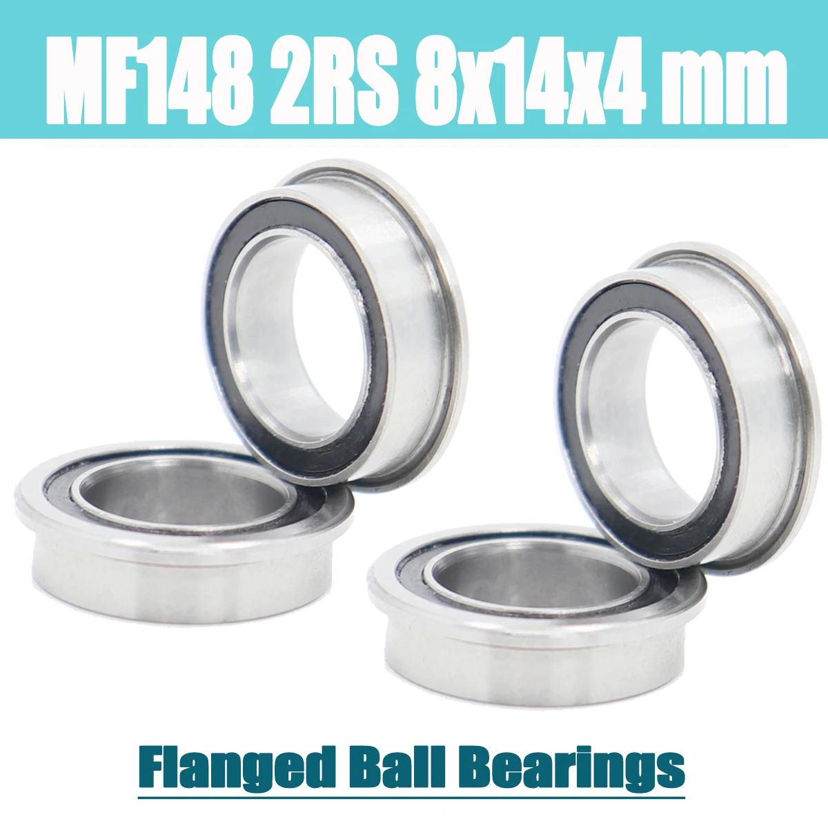 Cuscinetti Flangiati Ceramici Sigillati 8x14x4 MF148-2RSC - 10 Pezzi - FastEddy Bearings - Foto 2