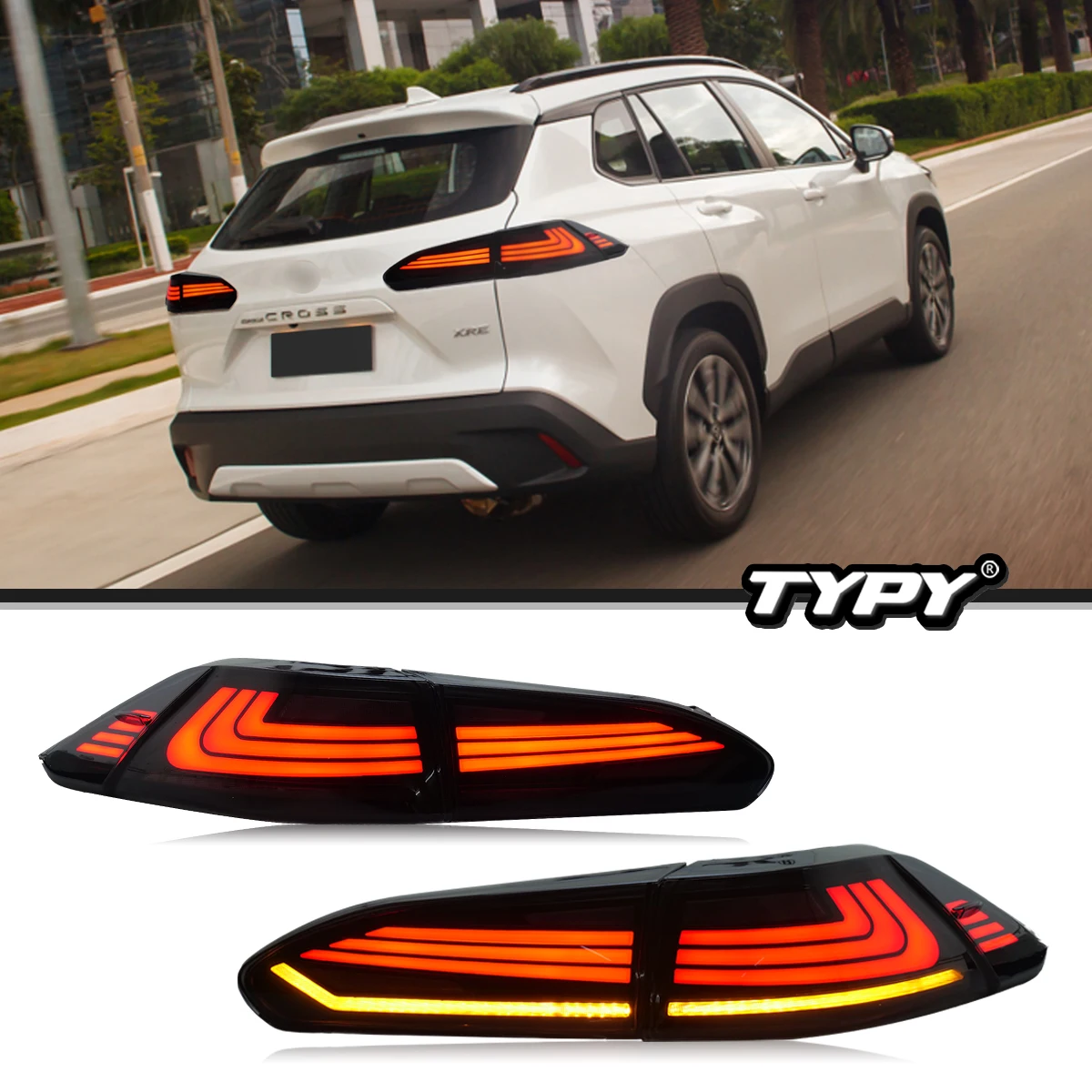 

TYPY Car Lights For 2020-2023 Toyota Corolla Cross Tail Light Assembly DRL Start up Dynamic Rear Lamps Turn Signal