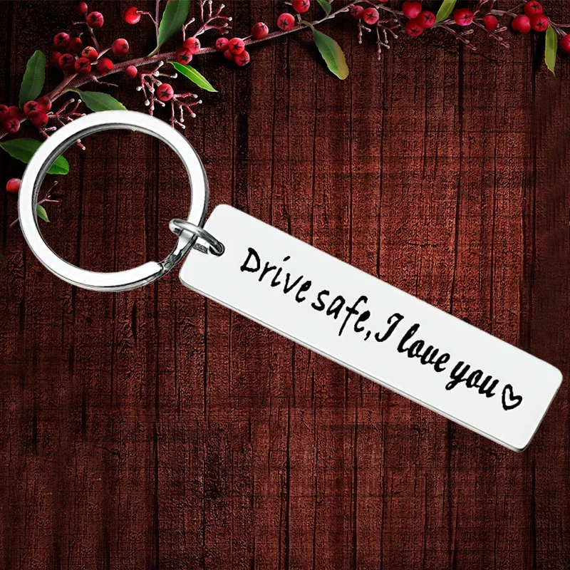 

Charm Father's Day Gifts Drive Safe Keychain Pendant Boyfriend Husband Dad I Love You Gifts Key Chain Keyring