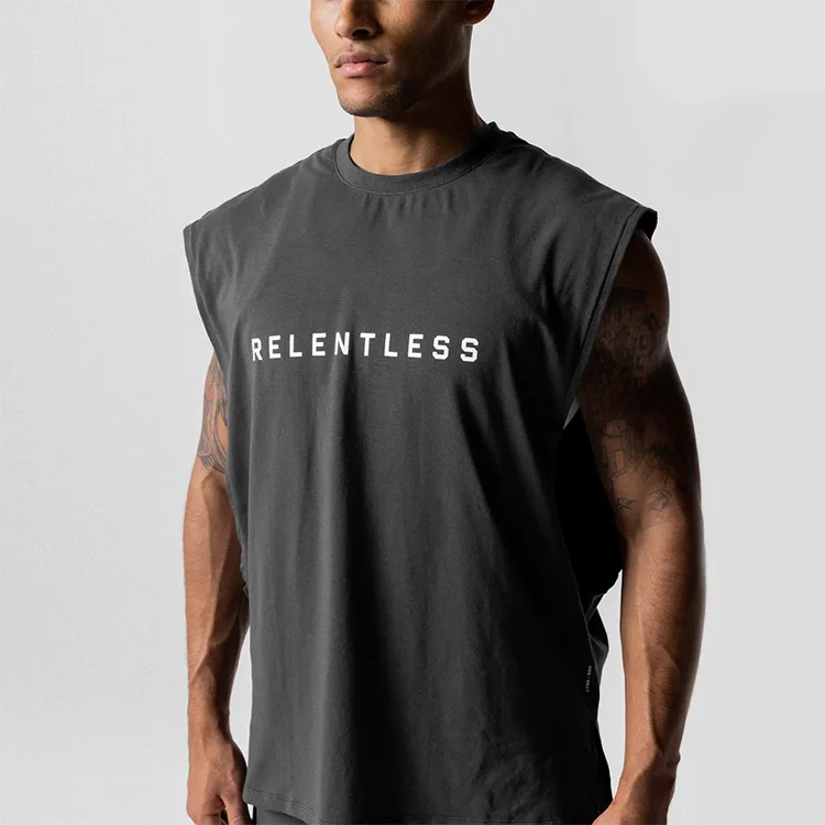 Men's Running Vest Fitness Tank Top Sport Sleeveless Gym Shirt Basketball Jersey Training Bodybuilding Workout Stringer Singlets