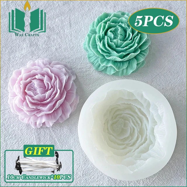 멋진 DIY 석고와 송진 비누 만들기: 혁신적인 3D 모란 실리콘 캔들 몰드