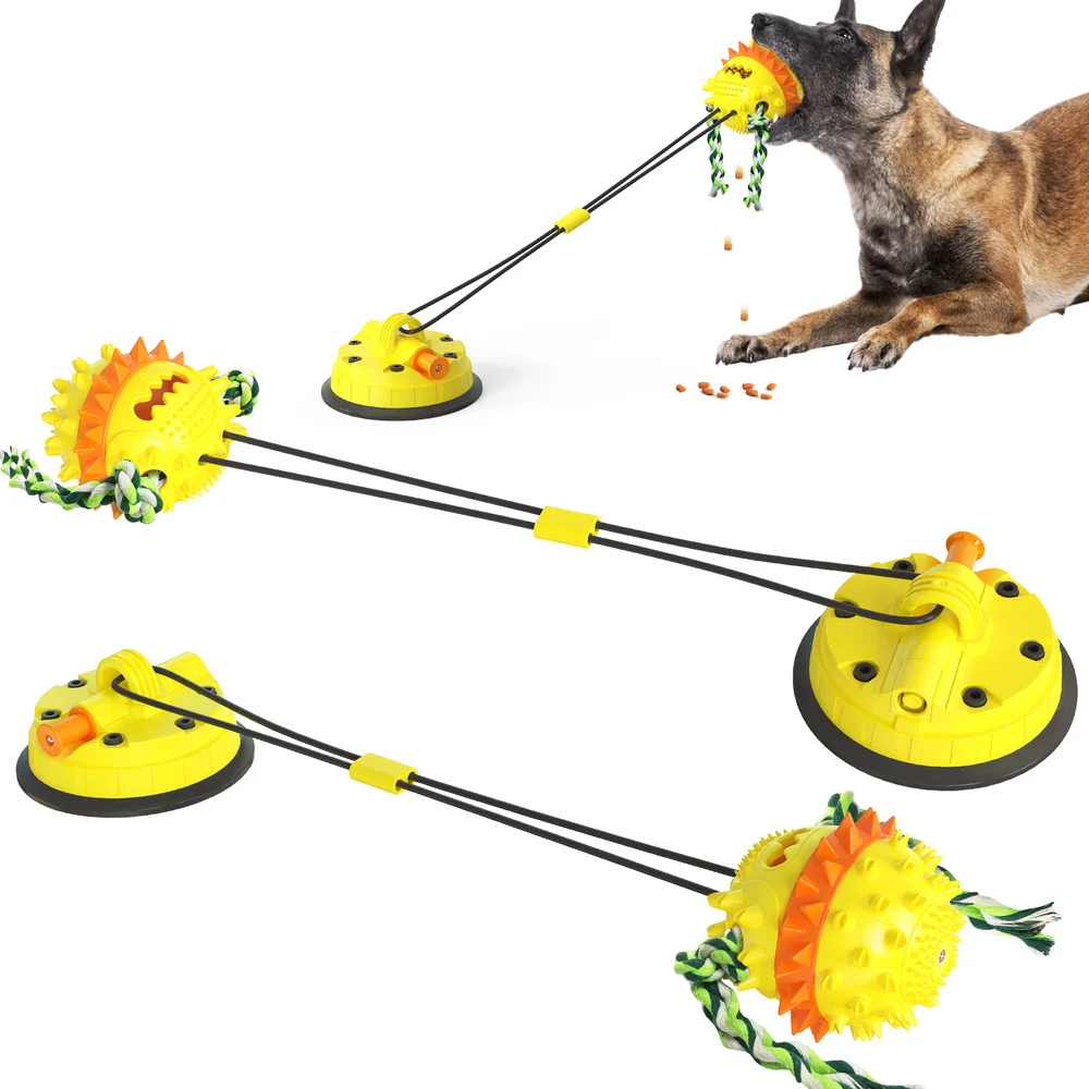 VISTER Upgrade Dogs Suction Rope Toothbrush Molar Stick Chew Toy with 2 Suction Cups More Sturdy Puppy Pet Tug Toys 