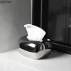 Creative Round Corner Tissue Box Coffee Table Desk Decoration Minimalism Ceramic Tissue Box Bedside Table Paper Towel Case 4
