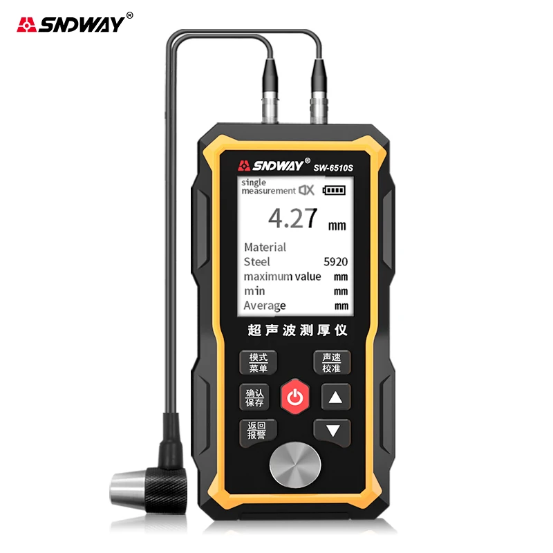 Thickness Gauge Ultrasonic Thickness Gauge Plastic Glass Ceramics Metal Steel Plate Stainless Steel Pipe Wall Thickness Tester SNDWAY SW-6510S