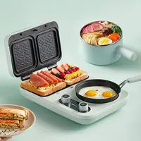 Breakfast Machine Sandwich Household Small Auto Power Off Non-stick Coating Kitchen Cooking Multifunctional Hot Press Toaster 2