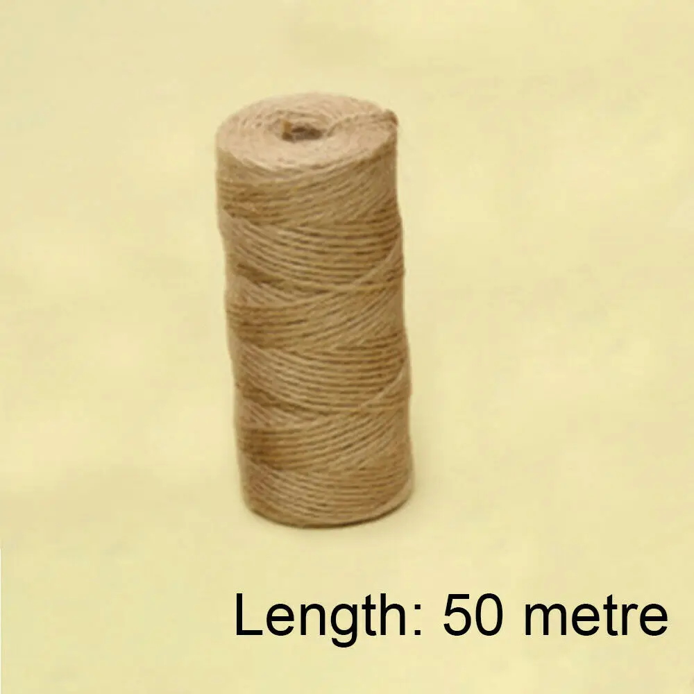 50/80/100Meters Jute Twine Brown Hemp Rope Thin String DIY