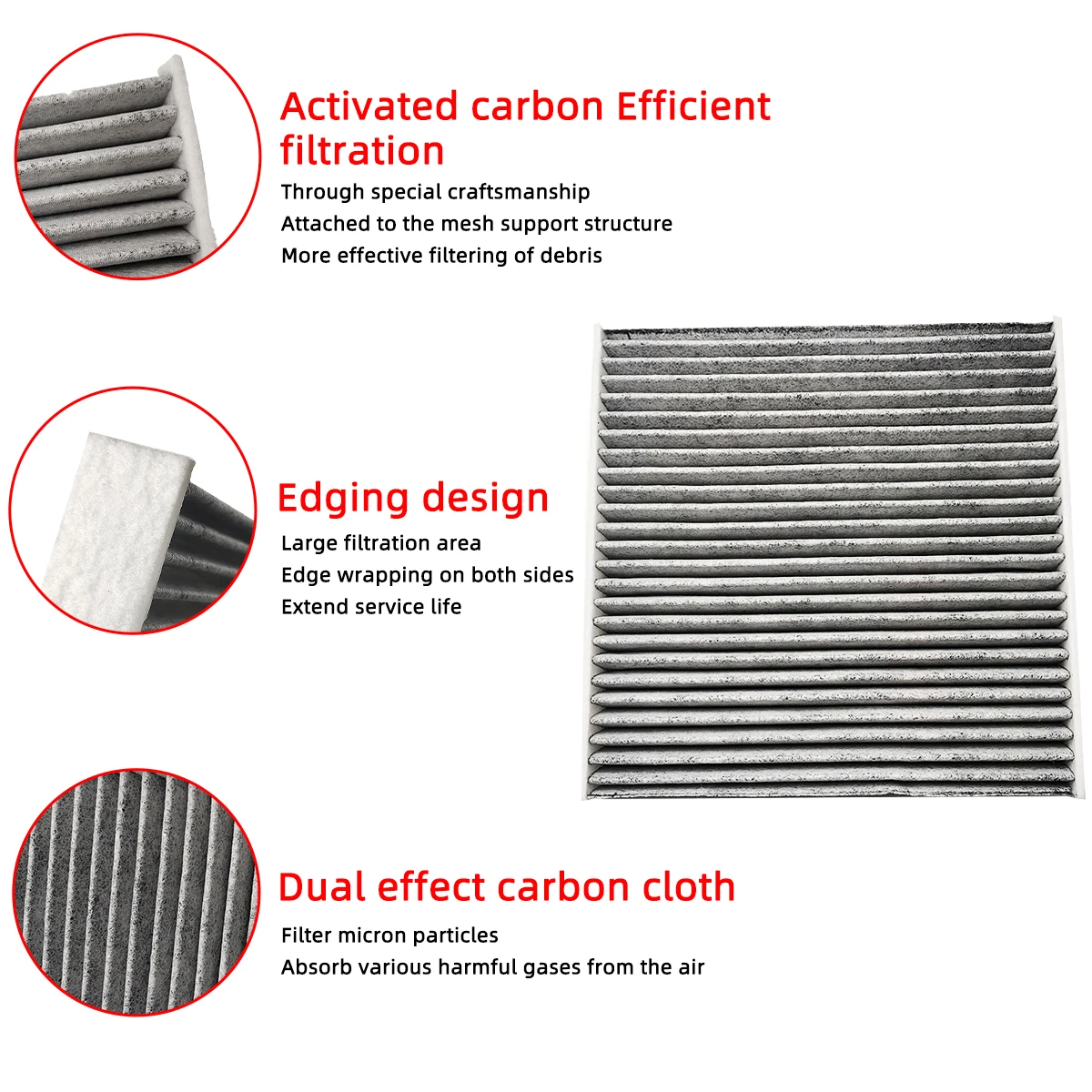 Car Cabin Air Filter for Honda Accord Civic Crosstour CR-V Passport Pilot Ridgeline Auto Filters Carbon Fiber P3875WS CF10134 air filter