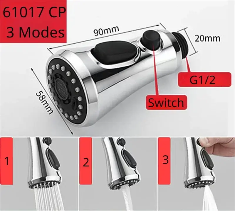 Kitchen Pull Out Faucet Sprayer Nozzle Sprayer ABS Durable Water Saving Shower Spray Head Bathroom Basin Sink Tap Replacement - Image 17