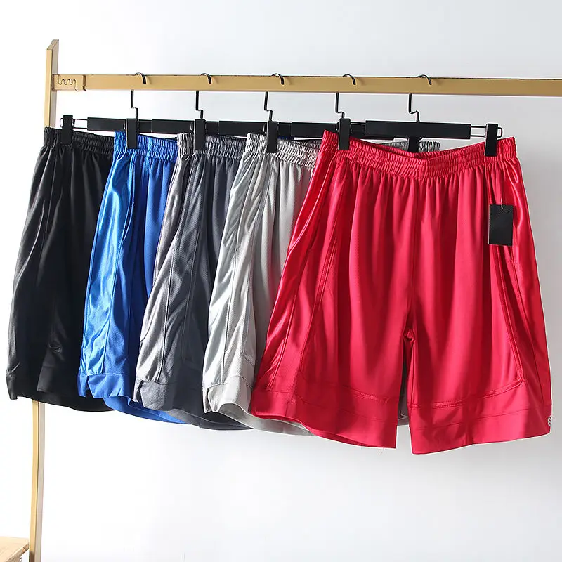 Glossy Sports Basketball Men's Shorts Outdoor Fitness Pockets Male Plus Size Casual Bottoms