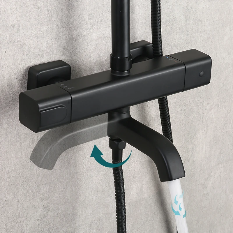 Bathroom Faucet Bathroom Shower Faucet Set Thermostatic Mixing Valve GAPPO Shower Faucets Thermostatic Faucet For Bathroom Mixer Waterfall Faucet Shower Thermostat Tap Rainfall