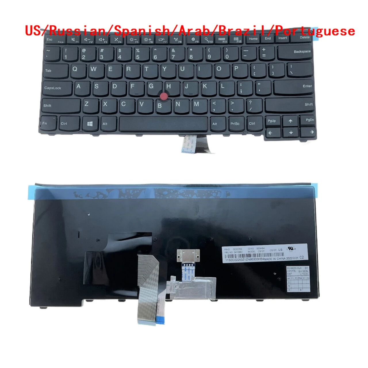 Teclado us ru sp ar br pt para Lenovo Thinkpad T440 T440p T440s T431 E431 L440 T450s L450 L460 L470 T431s T450 E440 T460
