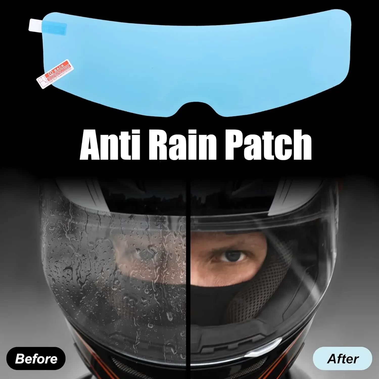 Helmet Protective Patch Helmet Anti-Fog Rainproof Film Coating Clear Protective Patch Electric Bicycle Driving Universal Motorcycle Accessories