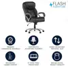 Big & Tall 500 lb. Rated Black LeatherSoft Executive Swivel Office Chair Headrest Lumbar Support Contoured Design Ergonomic Task 2