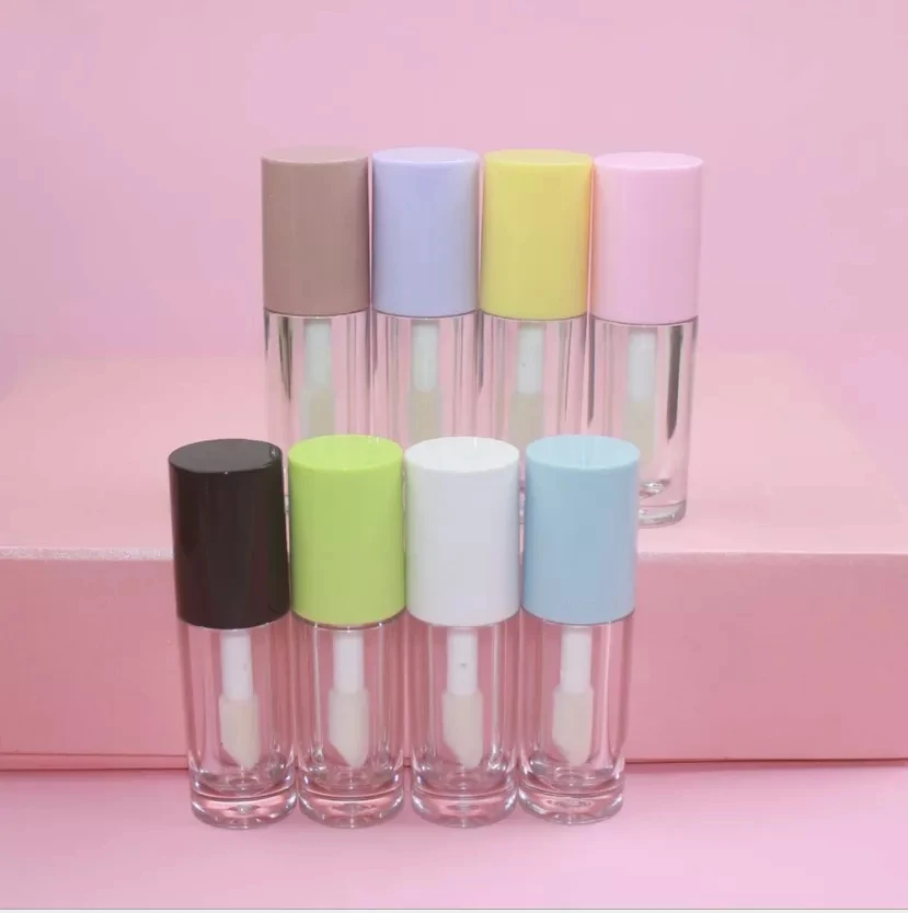 New Fashion 10/30/50pcs 6ml DIY Big brush lip gloss tube Round Portable Liquid Lipstick Bottle Cosmetic Container Shell Package