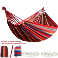 Single Wide Thick Canvas Hammock Outdoor Camping Backpackaging Leisure Swing Portable Hanging Bed Sleeping Swing Hammock 1
