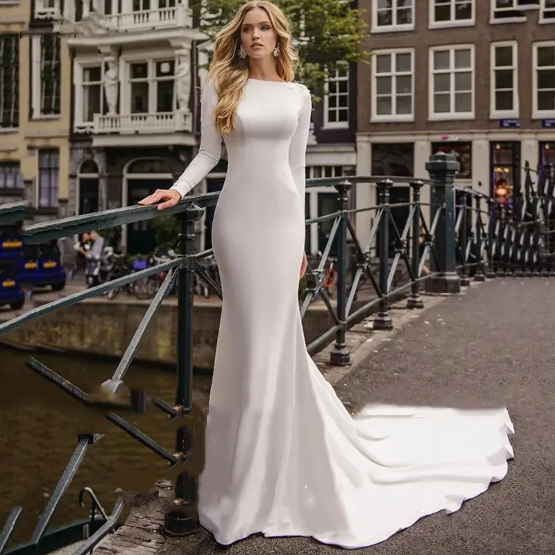 Женское простое свадебное платье с юбкой-годе