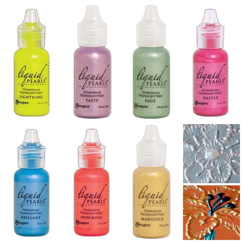 18ml/병 진주빛 색소 진주 액체 수제 DIY 직물 종이 소프트 클레이 액세서리..