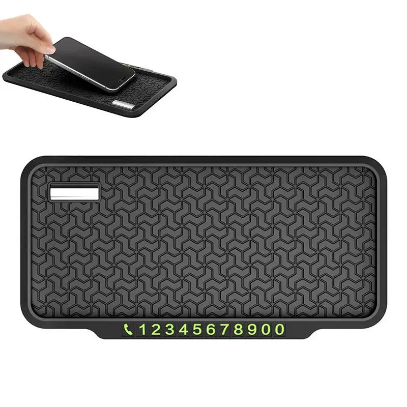 Door Dash Multifunction Car Dashboard Mat With Phone Holder - 360° Rotatable Anti-Slip Pad With Parking Number Anti-slip Dashboard Organizer