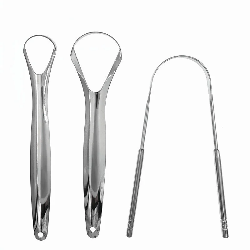 

3Pc/Set Tongue Scraper Cleaner With Travel Handy Case Dental Brush Bad Breath Kit Metal For Adults Eliminate Professional Tool