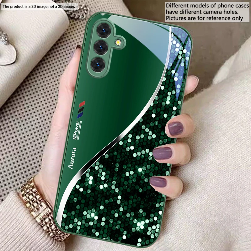 Sleek Silver Metal Curve Glass Phone Case